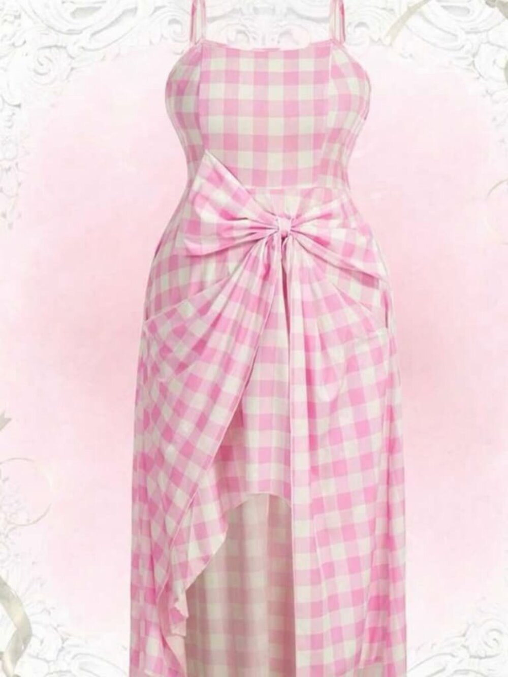 Pink and white dress